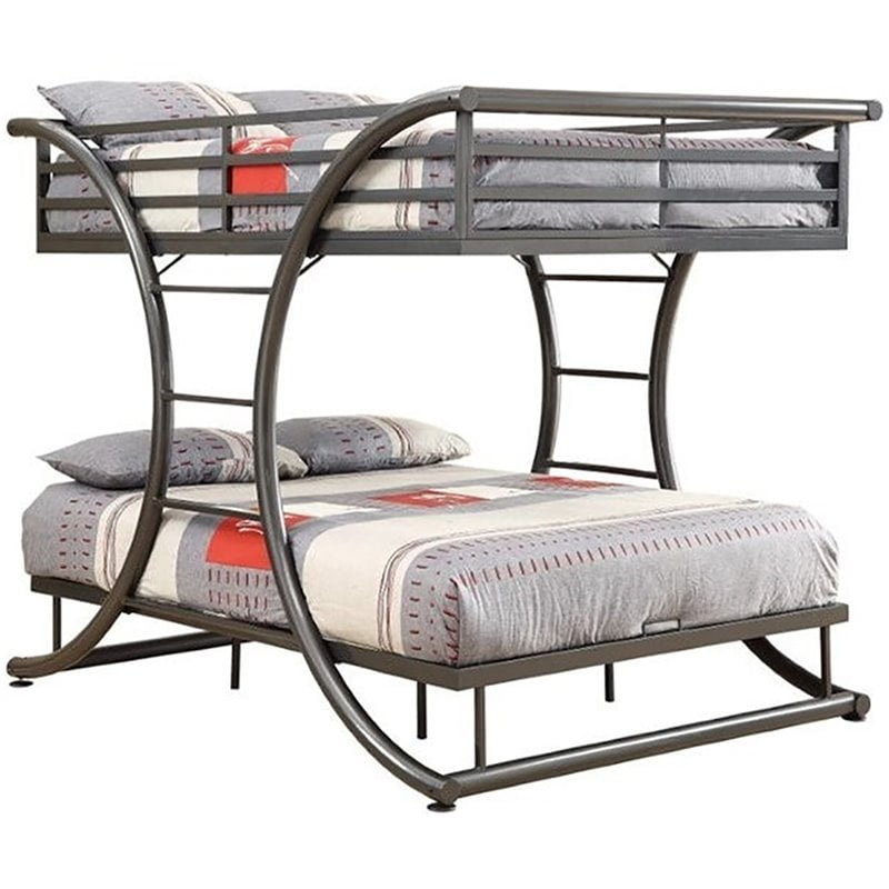 Full Metal Bunk Bed In Gray, How To Take Apart Metal Bunk Bed