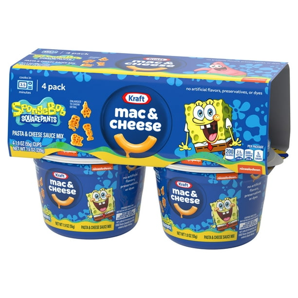 Kraft SpongeBob Mac 4pk | Quick serve meals for events - Walmart