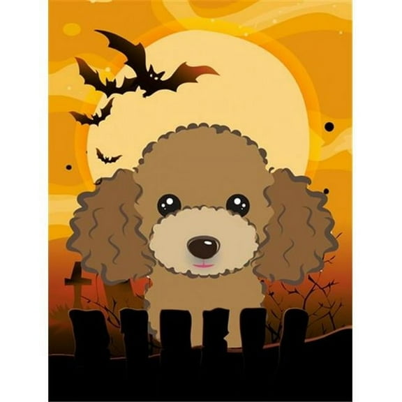 Halloween Chocolate Brown Poodle Flag Canvas House Size