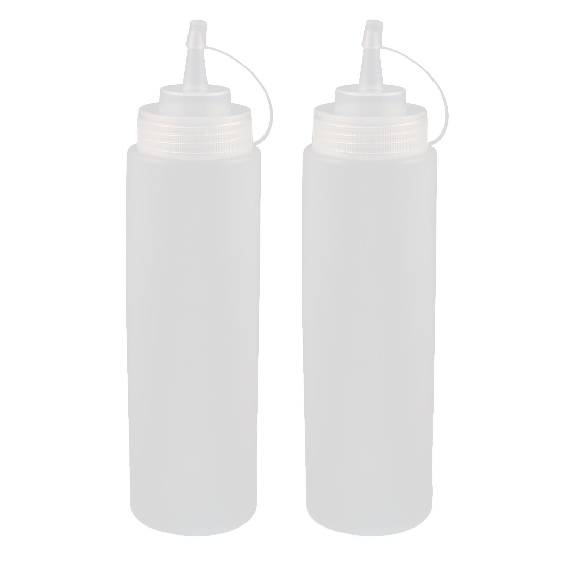 2Pcs 600ml Clear Plastic Squeeze Bottles Condiment Ketchup Mustard Oil Salt by