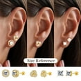thumbnail image 6 of Turandoss 6 Pairs Flatback Earrings Set for Women 14K Gold Plated Hypoallergenic Cubic Zirconia Studs Multi-Style Sensitive Jewelry Gifts for Women Girls, 6 of 9