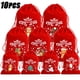 thumbnail image 2 of 10/1 piezas de bolsas de terciopelo rojo para Navidad, bolsa de regalo de Papá Noel con cordón, bolsa para envolver dulces, bocadillos, regalos para fiestas de bodas y Navidad, decoración, 2 of 5