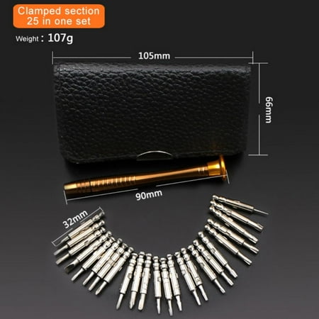 

Precision Screwdriver Set 25 in 1 Mini Screwdriver Magnetic Driver Bits Set Pocket Manual Screwdriver Tool Set Repair Tool Kit for Electronics