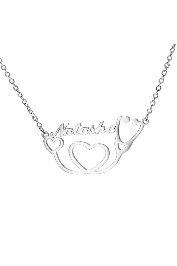 Custom Name Love Heart Pendant Personalized Name Heart Necklace for Women Valentine's Day Gift Gold/Silver/Rose Gold