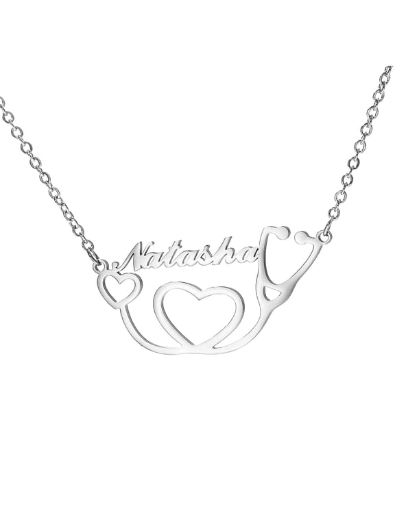 Custom Name Love Heart Pendant Personalized Name Heart Necklace for Women Valentine's Day Gift Gold/Silver/Rose Gold