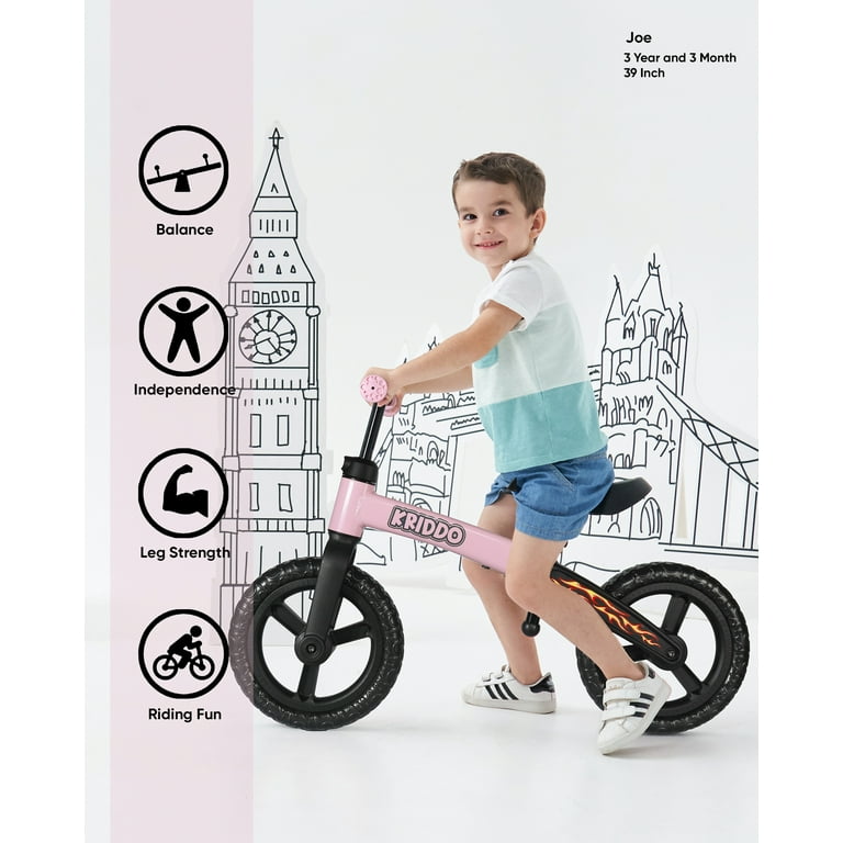 KRIDDO Toddler Balance Bike 3 Year Old Age 24 Months to 5 Years
