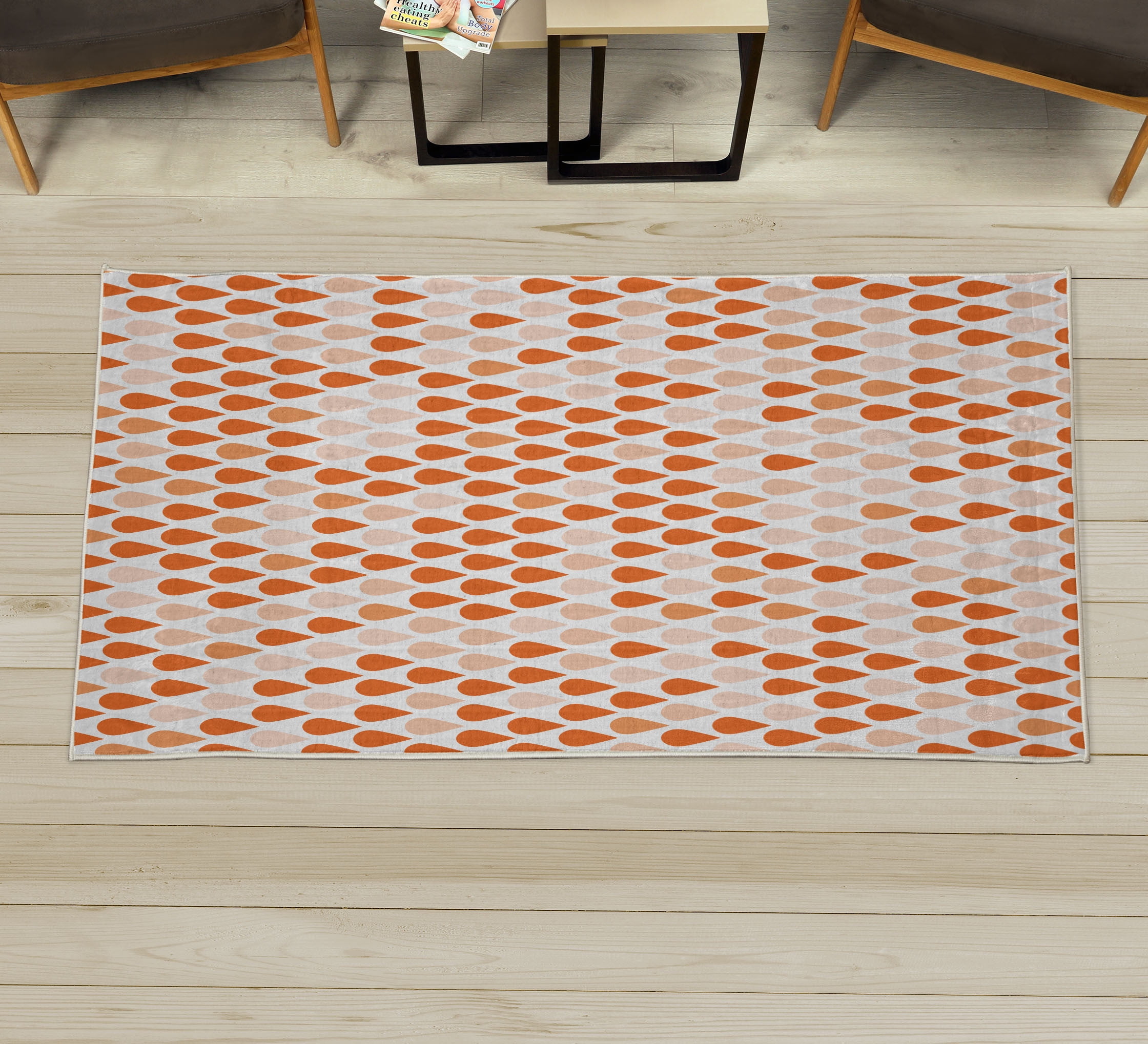 Nature Decorative Rug, Repeated Minimalist Rain Drops Splashes Tears of ...