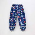 thumbnail image 2 of TEAJOPSUU Toddlers Boys Girls Waterproof Rain Pants Kids Lightweight Elastic Waist Windproof Rain Trousers Over Pants for 2-12 Years A-Navy, 2 of 6