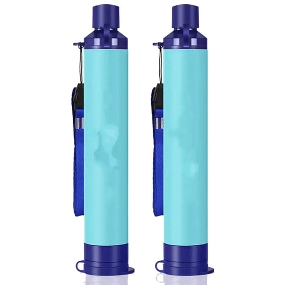 Personal Water Filter Straw Portable Survival Gear for Hiking,Camping,Travel,and Emergency Preparedness,2 Pack