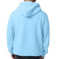 thumbnail image 4 of TQWQT Mens Solid Pullover Hoodie Drawstring Hooded Sweatshirt with Kangaroo Pocket and Ribbed Cuffs Casual Long Sleeve Basic Top Fall Clothes Sky Blue 3XL, 4 of 5