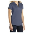 thumbnail image 4 of Ladies Trace Heather Golf Polyester Polo Shirt True Navy Heather 3X-Large, 4 of 6