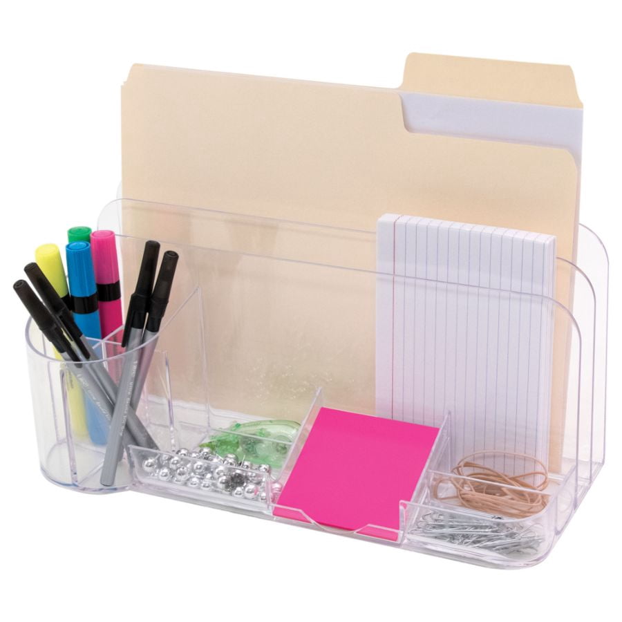 Innovative Storage Designs Desktop Organizer, 9 Compartments, Clear