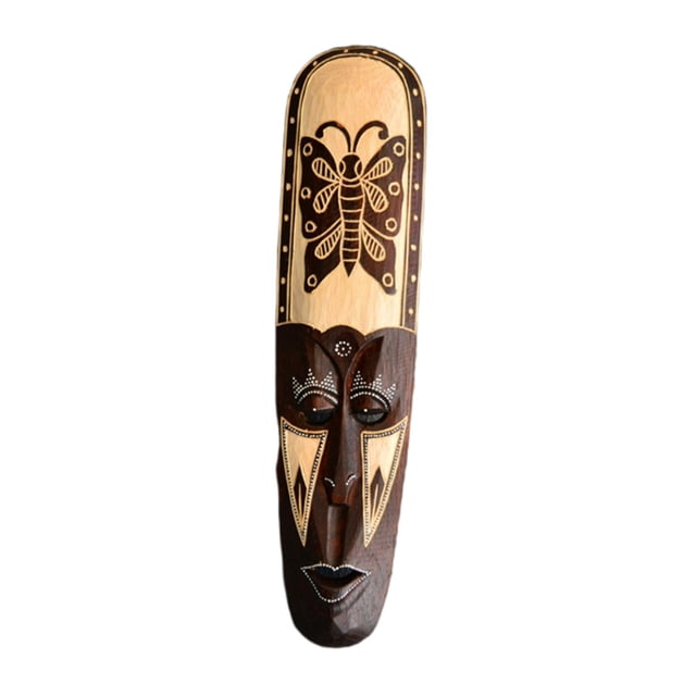 Máscaras exóticas de 50 cm Decoración de talla de maciza Estatua pintada Tótem animal Arte Recoger Máscaras tailandesas BLESIY estatua africana