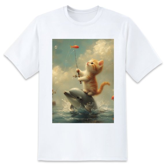 Basic Oversize Tees For WomenCat Loose Boyfriend Shirts Casual Blouse round neck