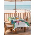 thumbnail image 2 of Outdoor Tablecloth with Umbrella Hole for Patio/Picnic/Party/Camping, Tropical Plant Waterproof Table Cloth Rectangle Table Cover Washable, Summer Watercolor Botanical Palm Leaves (54"x 80"), 2 of 8