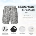 thumbnail image 2 of Kdxio Silver Glitter Print Men's Swim Trunks with Compression Liner 7 Inch Inseam Quick Dry Swim Shorts, 2 of 5