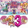 Paw Patrol Girl 3rd Party Supplies | Decorations | Third | Three | Favors | Balloons | Pink | Banner | Backdrop