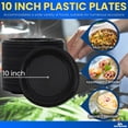thumbnail image 3 of 1InTheHome Assiettes Rondes en Plastique Noires de 10 Pouces - Jetables, Lot de 125, 3 of 7