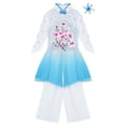 thumbnail image 3 of Aislor Kids Girls Chinese Traditional Dance Cheongsam Style Costume Yangko Classical National Dress Set with Pants, 3 of 7
