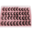 thumbnail image 3 of Paquete rosa grueso de veinte pares de pestañas postizas mixtas, pestañas rizadas naturales que se pueden usar varias veces, 3 of 5