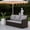 Gray, variant on KIOOTTO 67.7" All-Weather Wicker Patio Sofa, 3-Seat Outdoor Couch with Black Cushions & Black Frame, Modern Monochrome Sectional