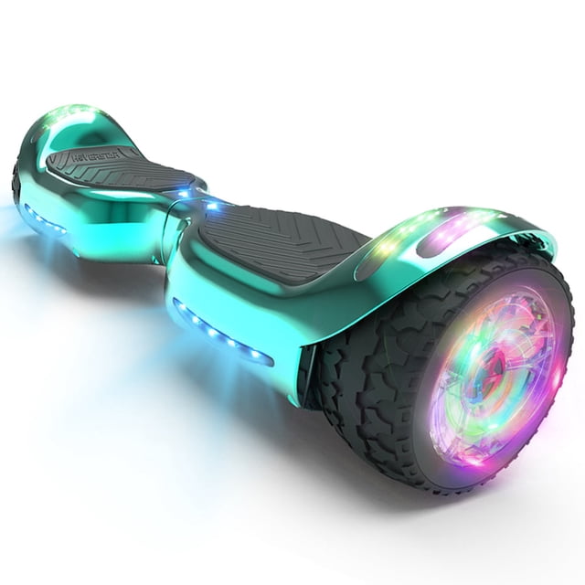 HOVERSTAR Hoverboard, LBW16 Chrome Color All Terrain Wide Tire, Electric Skateboard Tire with LED Light and Wireless Bluetooth Music Speaker HOVERSTAR LBW16