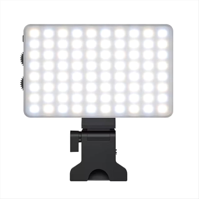 Luz de Relleno para Teléfono Móvil con Interfaz de Carga Tipo C, Luz de Relleno LED Portátil con Clip, Color Negro
