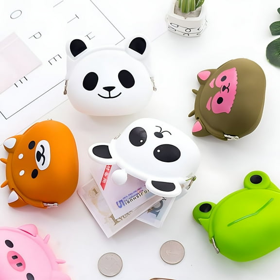 GASTROPOD Cute Animal Mini Soft Girl Wallet Cartoon Silicone Coin Purse Kids Gift