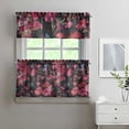 thumbnail image 2 of Pioneer Kitchen Curtains and Valance Set 24 Inch Tier Red Flower Beautiful-01 Curtains Small Drapes for Cafe Living Room Bathroom Farmhouse 3 Pieces Set Rod Pocket, 2 of 6