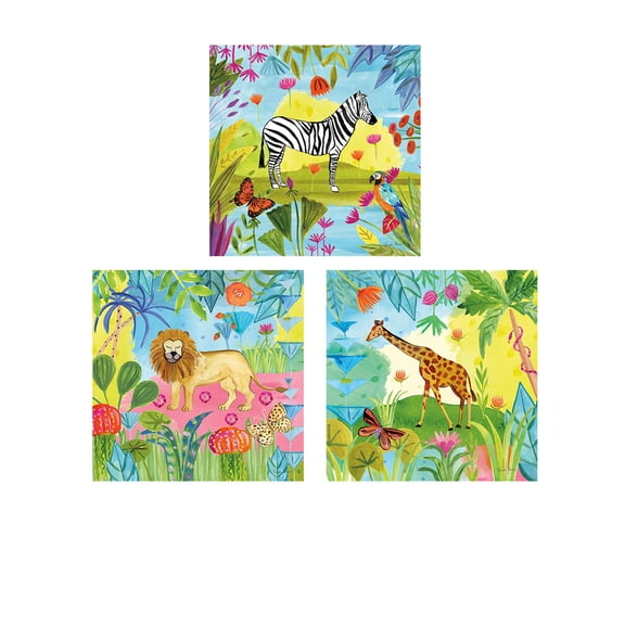 Great Art Now The Big Jungle by Farida Zaman 3 Piece Print Art Set Each 12W x 12H