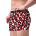 thumbnail image 2 of Pofeuu Red Floral Print Men’s Boxer Briefs, Moisture-Wicking Underwear, Regular,Trunk-Small, 2 of 5