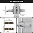thumbnail image 6 of Square Heavy Duty Door Handle Lever Set, Interior and Exterior Door Handles, Complete Exterior Door Lock Set with Deadbolt,‎Stainless Steel, Satin Nickel, Passage, 1 Pack, 6 of 8