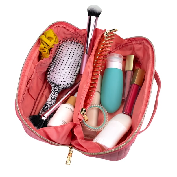 conair travel rose gold cvs toiletry bag toiletries 5 Piece and Cosmetic Set Under $30, Includes 4 Makeup Bags and 1 Comb in Pink and Daisy Prints : Beauty & Personal Care tone zippers glide effortlessly Conair Allegro Train Case with