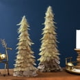 thumbnail image 3 of Small Layered Feathers Cone Tree Christmas Tabletop Decoration - 15.75", 3 of 7