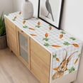 thumbnail image 4 of Easter Bunny Table Runner 90 Inches Long Farmhouse Dress Scarves, Spring Rabbits Carrots Gray Buffalo Plaid Dining Tablerunner for Coffee Table/Kitchen Island/Party Décor, 13" x 90", 4 of 8