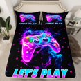 thumbnail image 2 of Manfei Gamer Gaming Queen Sheet Sets,Modern Gamepad Flat Sheet,Purple Bcircular Dot Queen Fitted Sheet For Teens,Breathable Home Decor,4 Pieces, 2 of 7
