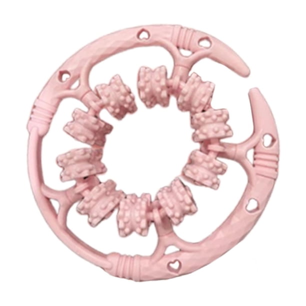 Rodillo muscular de mano con abrazadera circular para piernas, equipo de musculación multifuncional Rosa