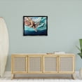 thumbnail image 2 of Stupell Industries Splashing Sea Turtle Diving Below Ocean Surface Painting Jet Black Floating Framed Canvas Print Wall Art, Design by Stacy Gresell, 2 of 6
