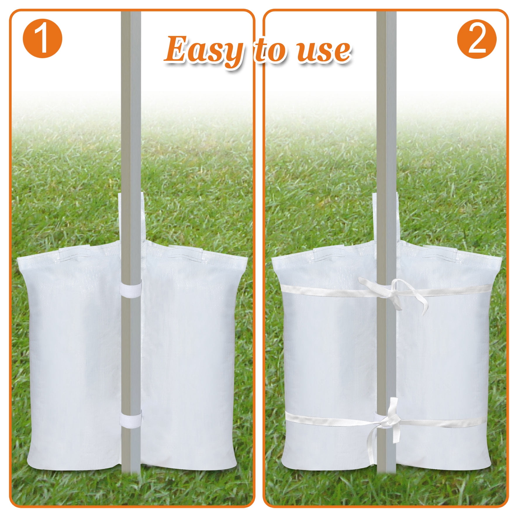 Strong Camel Weights Bag, Leg Weight for Pop up Canopy Tent Sand Bag 4 Pack Weighted Feet Bag (White)
