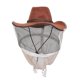 thumbnail image 1 of Cowboy Brown Red 360° Safe Protection Anti Bee Stinging Mosquito Biting Beekeeper Protective Hat with Fixing Strap Accessory, 1 of 2