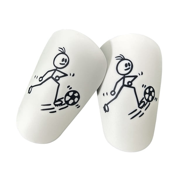 1 par de protectores Mini Shin Tiny Shin Pads Protector de pierna de fútbol (8x5cm) blanco