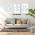 thumbnail image 4 of JANS.NO1 Blue Matisse Canvas Wall Art Set Of 3 Light Blue Boho Floral Prints Flower Market Poster Picture Abstract Vintage Plant Painting Wall Decor Aesthetic For Living Room BedRoom, 4 of 7