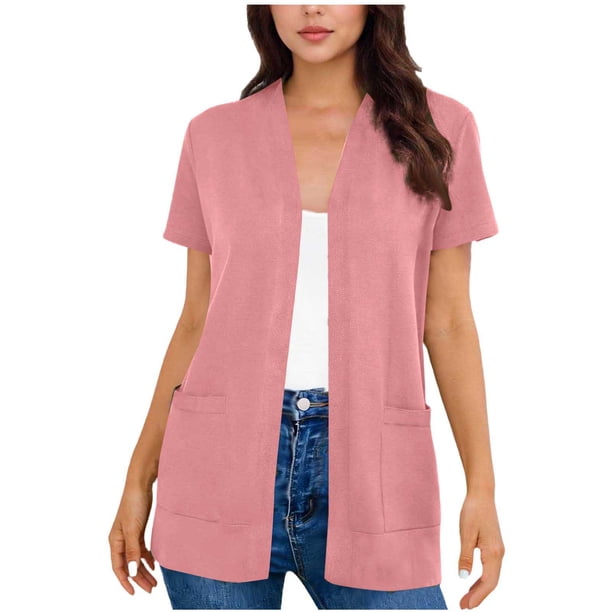 Camiseta de Manga Corta para Mujeres de Cuello Redondo Casual Suelto de la Moda de Poliéster Primavera Y Verano