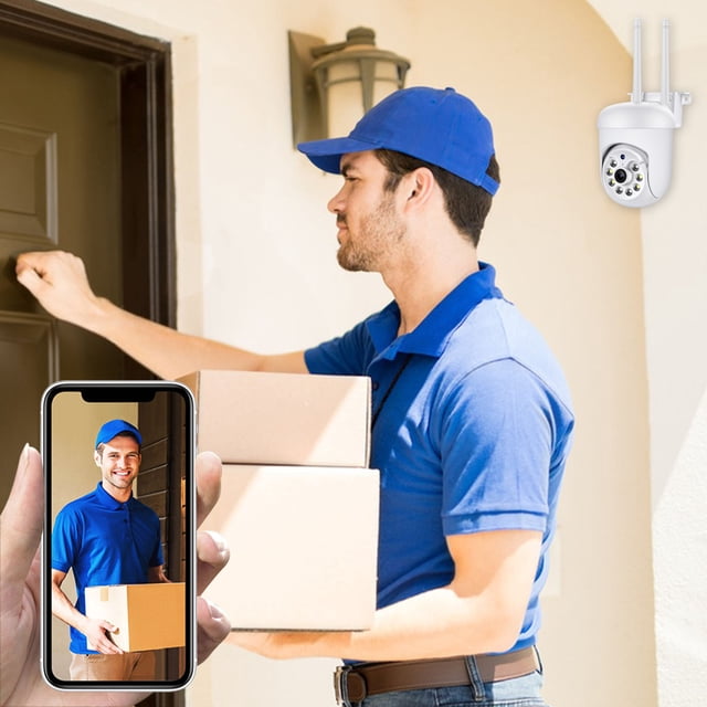 Cámara de vigilancia WiFi inalámbrica para interiores, teléfono móvil conectado de alta definición para el hogar, cámara inteligente con visión nocturna remota.