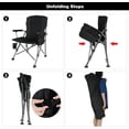 thumbnail image 5 of Lineslife  Oversized Folding Camping Chair for Adults Heavy Duty, Sturdy Steel Frame Outdoor Camp Chairs Portable Lawn Chair with High Back and Cup Holder,Black, 5 of 9