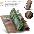 thumbnail image 6 of 2 in 1 Detachable for Samsung Galaxy S24 Ultra Wallet Case with Card Holder, Retro Premium Flip Leather Cover  Zipper Pocket Phone Cases 6.8'' (Coffee, S24 Ultra), 6 of 9