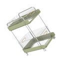 thumbnail image 4 of Carrito rodante de 2 niveles, gran capacidad, móvil, para uso general, organizador de almacenamiento de alimentos para el hogar, cocina, verde, ancho, 4 of 14