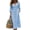 Blue, variant on Ayolanni 3/4 Sleeve Dresses for Women 2026 V Neck Cotton A-Line Maxi Dresses Solid Work Formal Button Down Long Dress with Pockets Green L