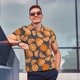 thumbnail image 4 of Fotbe Various Oranges Camiseta Polo de Golf para Hombre con Estampado – Camisa Deportiva Transpirable con Cuello Abotonado-Small, 4 of 6