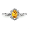 thumbnail image 2 of 925 Sterling Silver Polished Open back Citrine and Diamond Ring Size 9 Measures 2mm Wide Jewelry Gifts for Women, 2 of 4